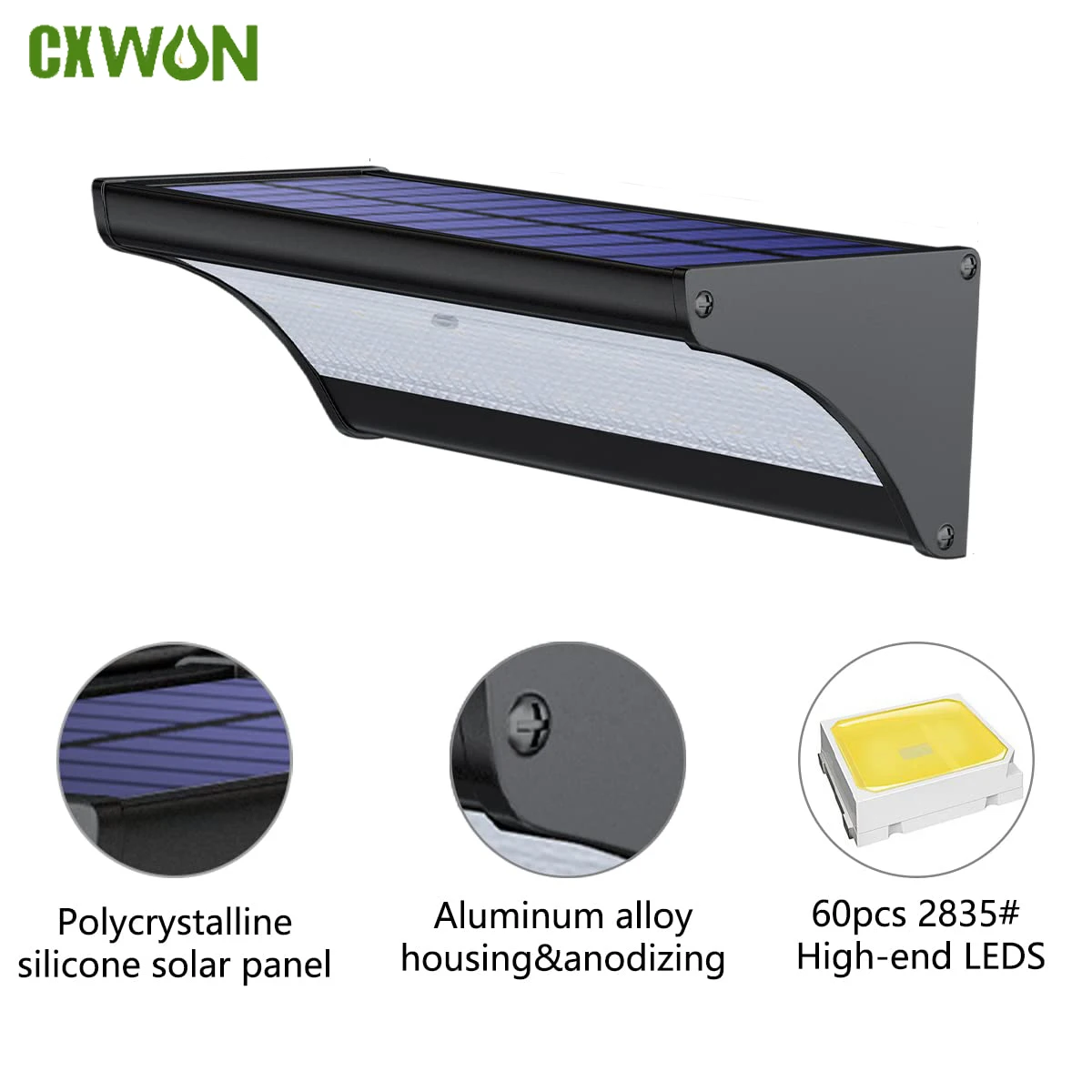 Outdoor Lighting With Outlet - 60/48Led zewnętrzna lampa ścienna na energię