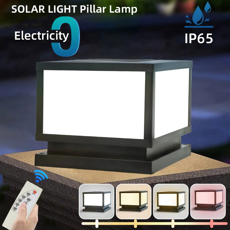 Outdoor Lighting With Outlet - Zewnętrzne lampy solarne LED, wodoodporne, słupkowe,