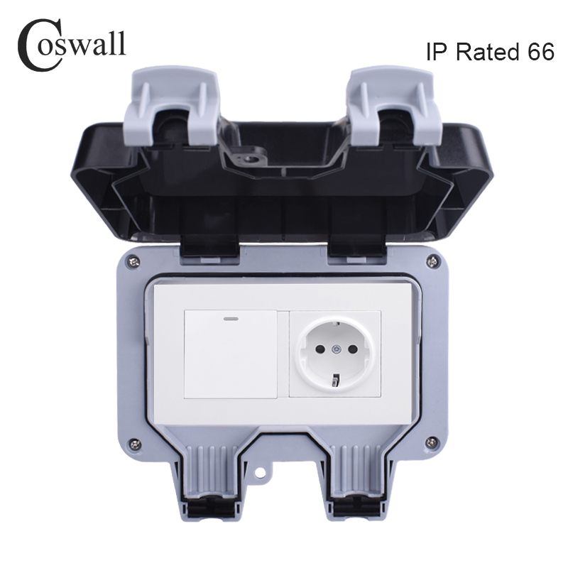 Outdoor Lighting With Outlet - Coswall IP66 odporne na warunki atmosferyczne
