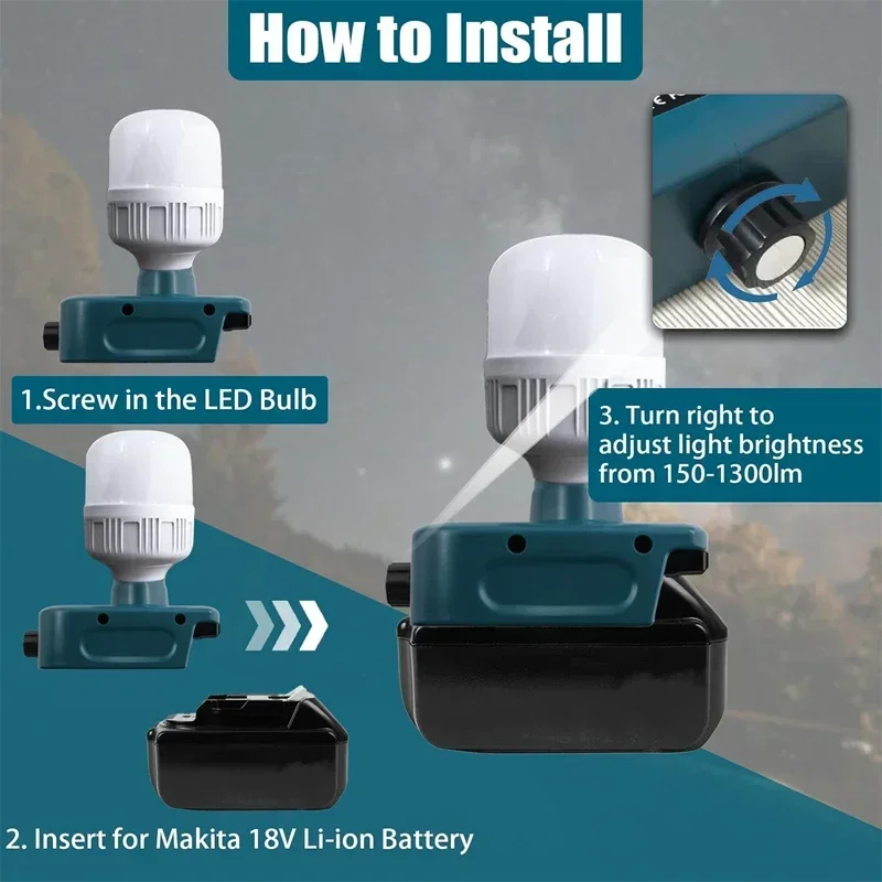 Outdoor Lighting Volt - Żarówka 12W do akumulatora Makita 18V