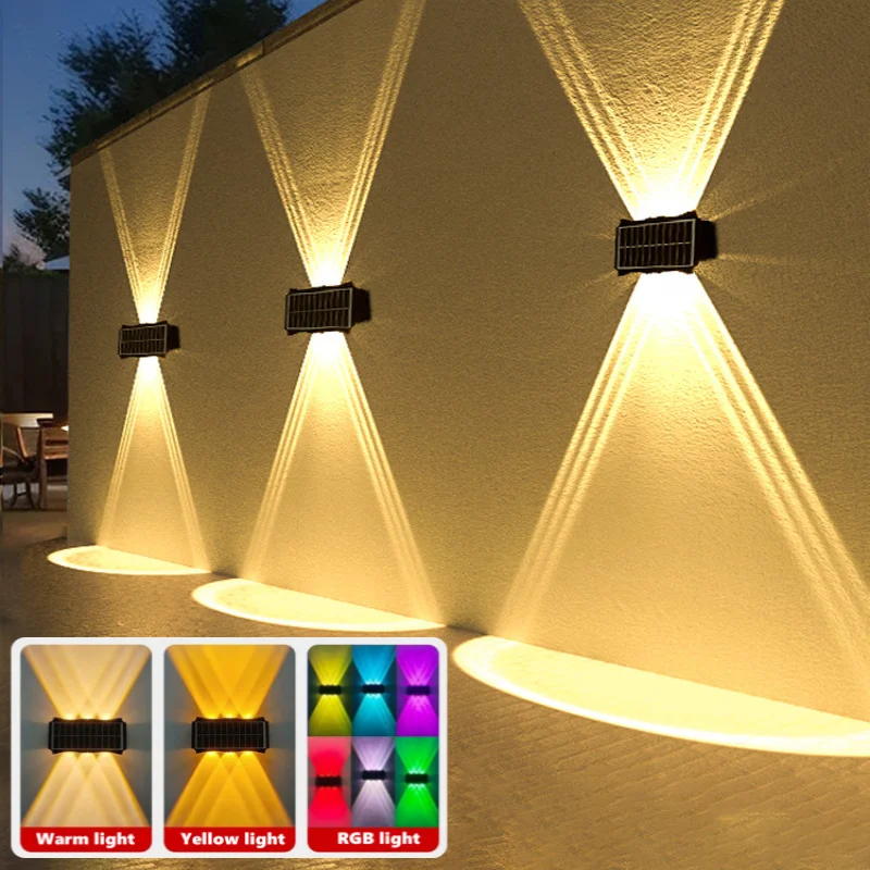 Outdoor Lighting With Outlet - 4/6/8LED Solar Wall Lamp Outdoor Garden