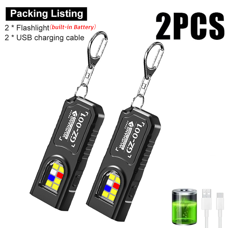 Outdoor Lighting Rechargeable - Wielofunkcyjna Latarka Brelok USB z Możliwością
