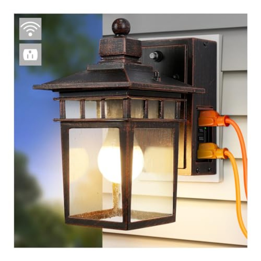 Outdoor Lighting Sconce - Lampa zewnętrzna z gniazdem GFCI, lampy