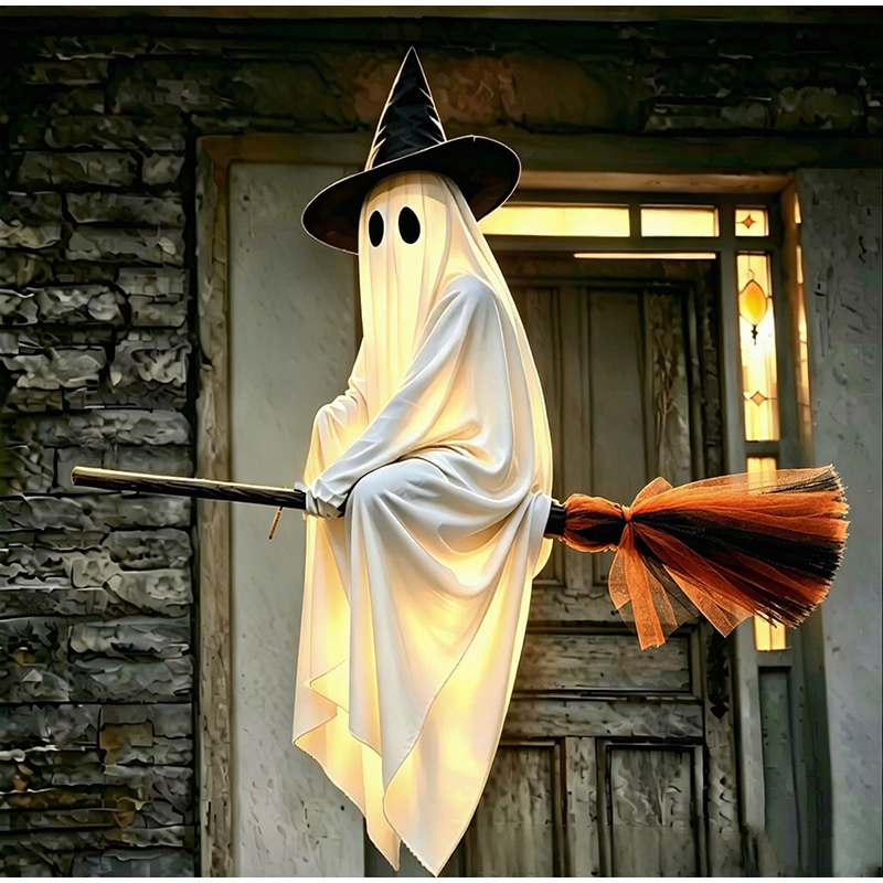 Outdoor Lighting Halloween - Halloweenowe latające miotły i dekoracje z