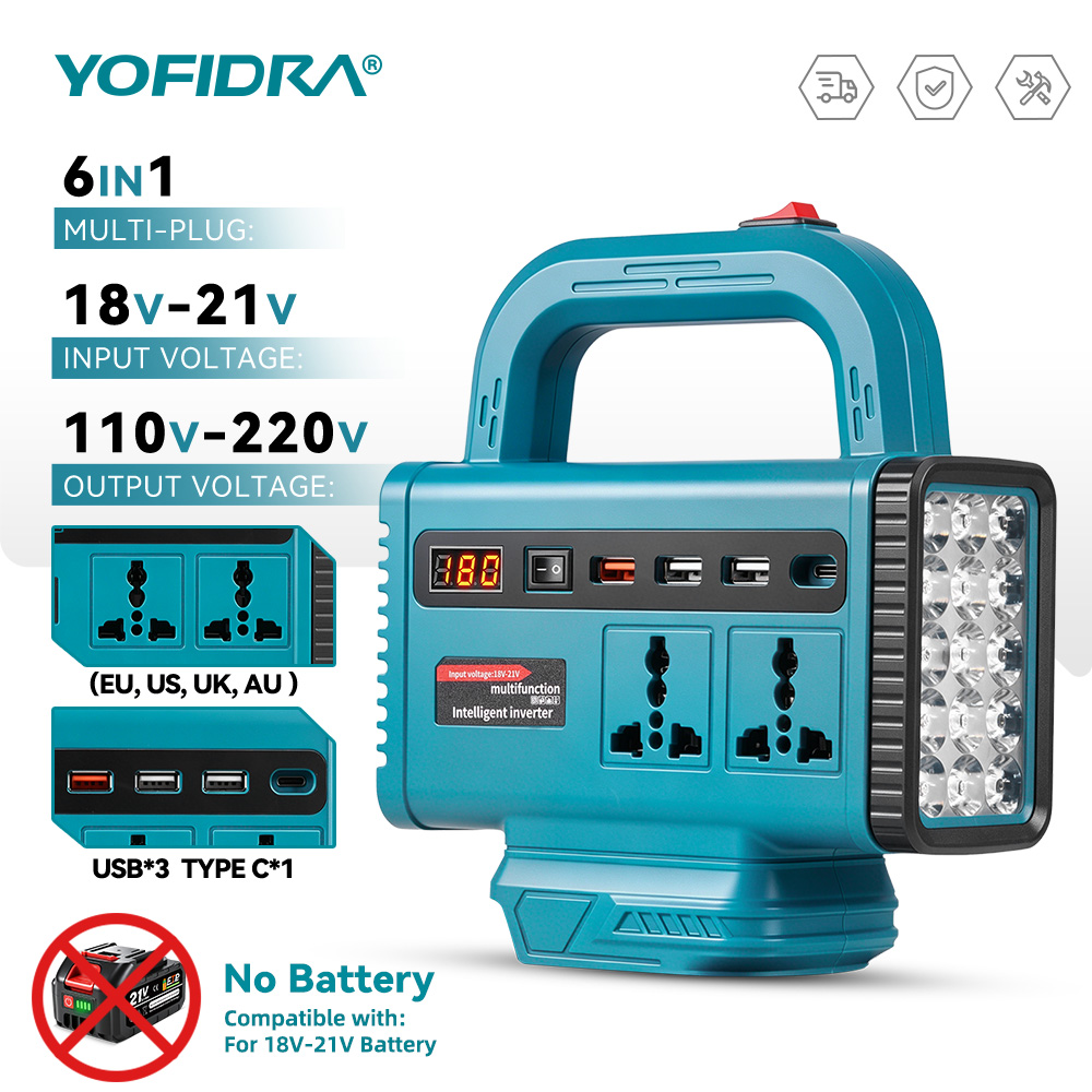 Outdoor Lighting With Outlet - Przetwornica napięcia YOFIDRA 220V, przenośny zasilacz