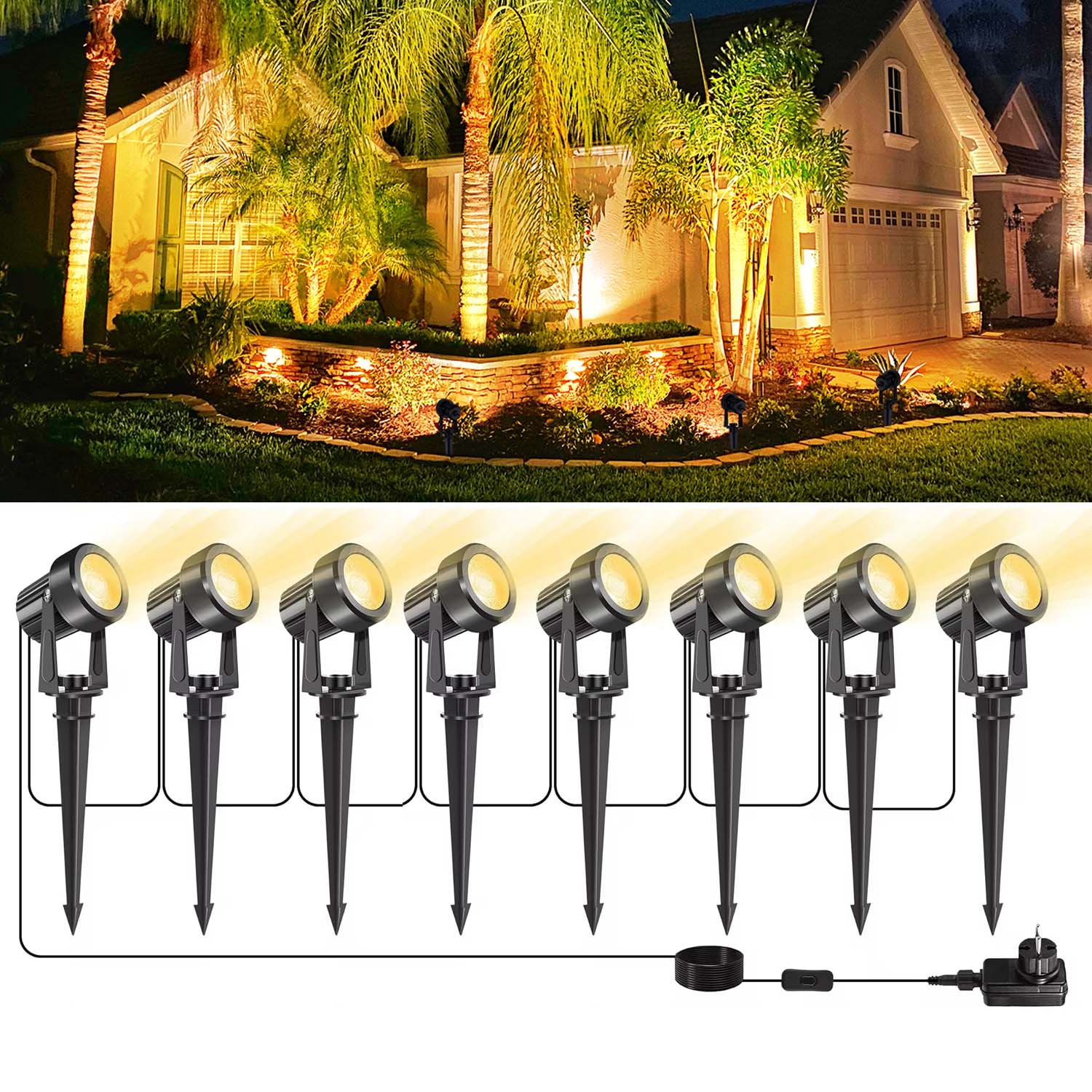Outdoor Lighting Low Voltage - 4/6/8 diod LED 3000K reflektor zewnętrzny