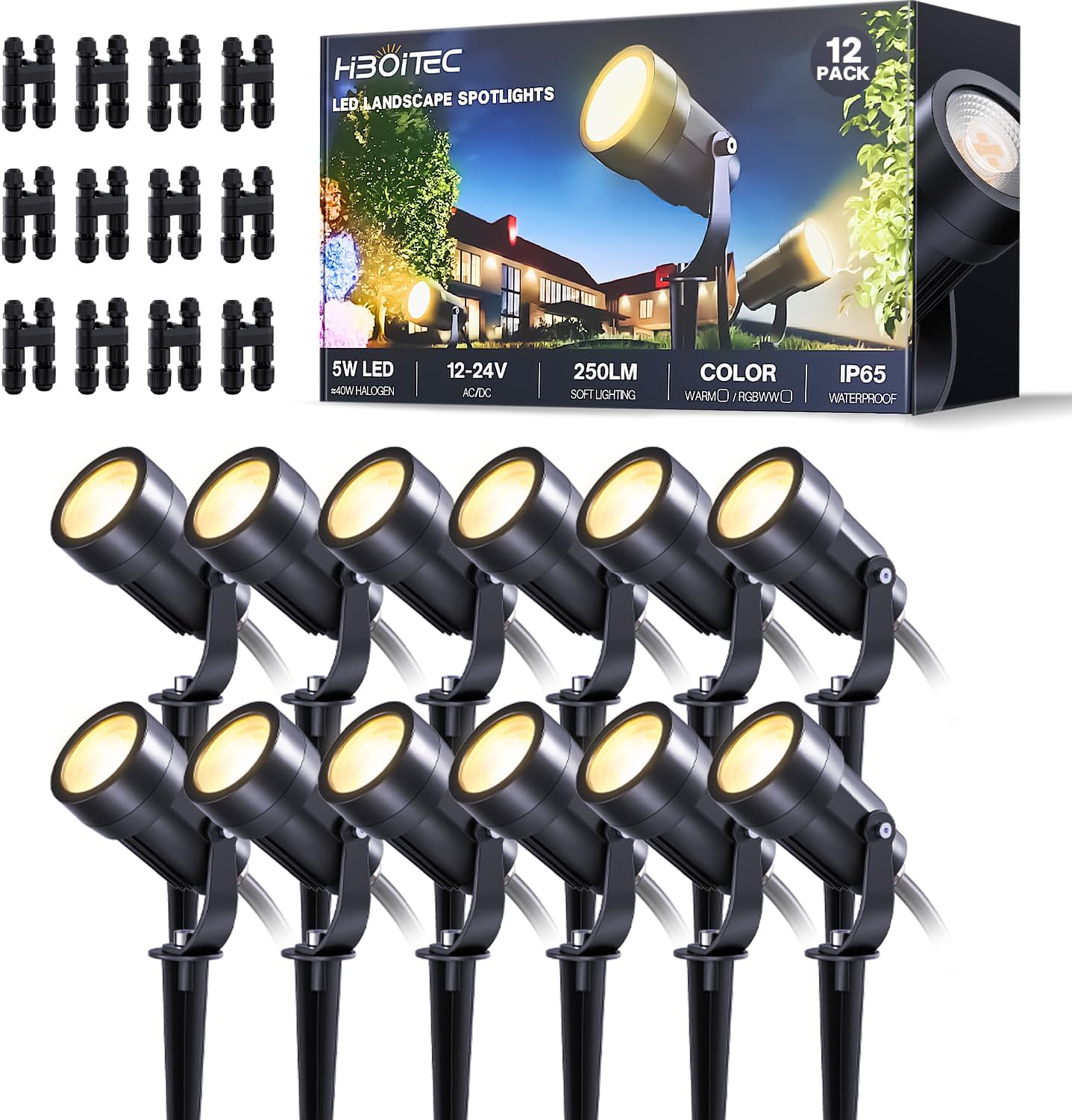 Outdoor Lighting Low Voltage - Zestaw 12 sztuk niskonapięciowych złączek Fastlock