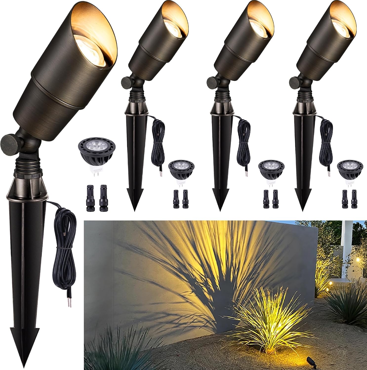 Outdoor Lighting Low Voltage - Mosiężne oświetlenie krajobrazowe zewnętrzne, reflektory niskonapięciowe