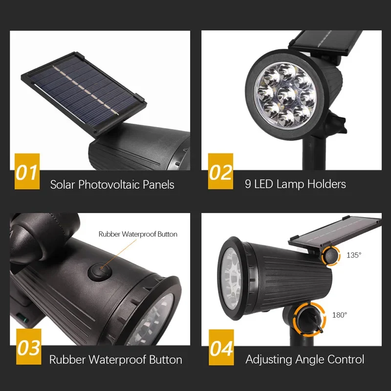 9. Reflektory słoneczne LED Ze – Outdoor Lighting With Outlet recenzja i cena