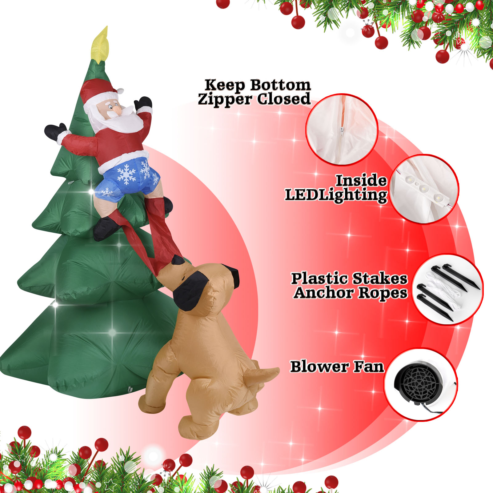 Świąteczny dmuchany pies z Mik – Outdoor Lighting For Christmas recenzja i cena